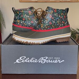 NEW & RARE Eddie Bauer x The Great Women's Rain Boots Floral Duck Boots | Size 8